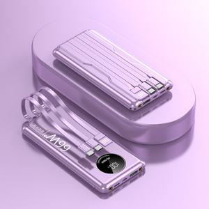 Cargador de Teléfono Multifunción con 3 Cables Integrados, 20000mAh, 66W, Banco de Energía Portátil para Viajes al Aire Libre, Nuevo y en Oferta - Product Image 1