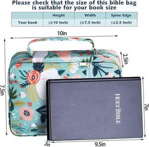 Échantillon gratuit, sac de transport pour livre, sac d'église, sac de protection pour Bible avec emplacements pour stylos et poche zippée/cadeau pour femmes - Product Image 5
