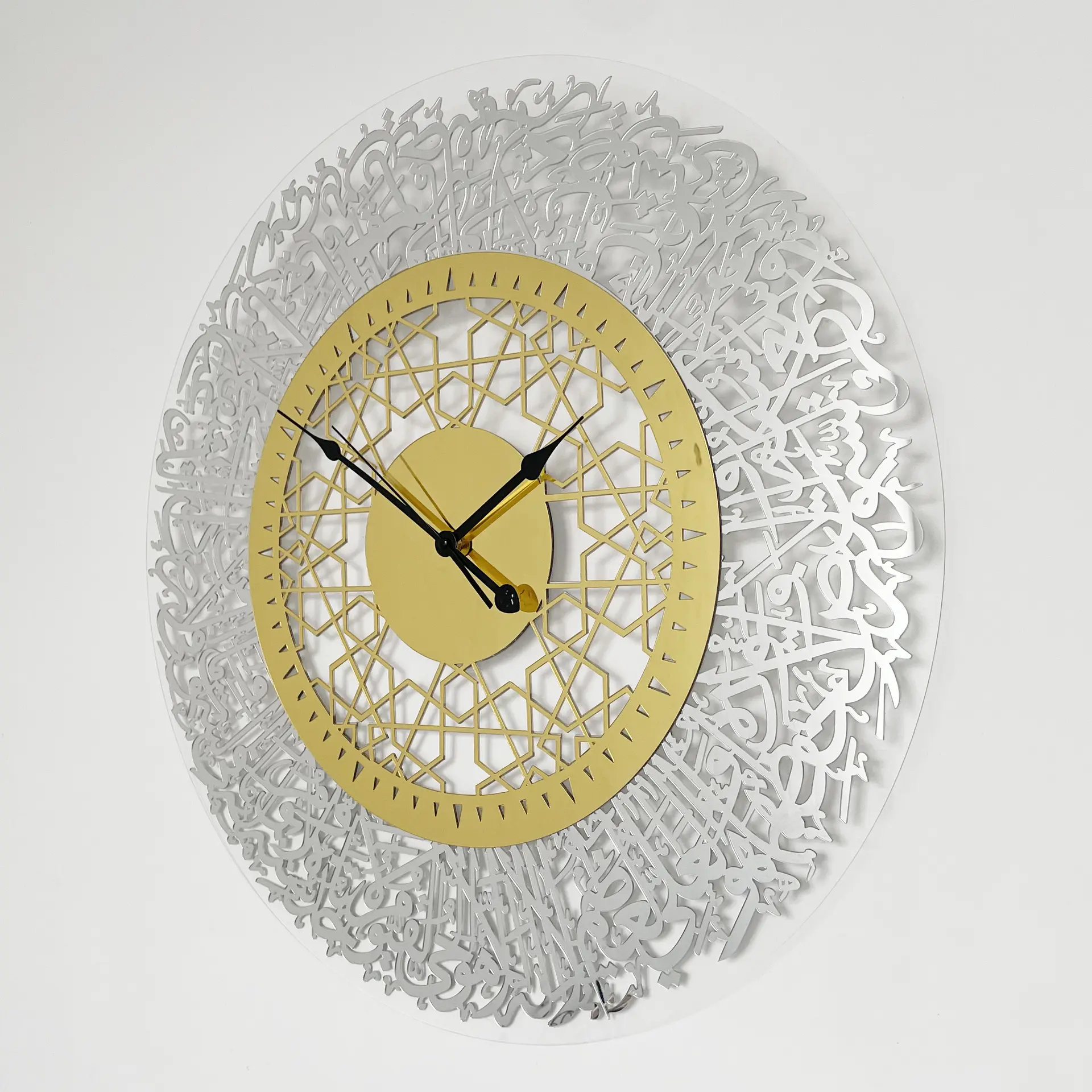 Acryl Spiegel Islamitische Kwarts Wandklok Muur Decor Slinger Moslim Kunst Kalligrafie Woonkamer Decor Woondecoratie