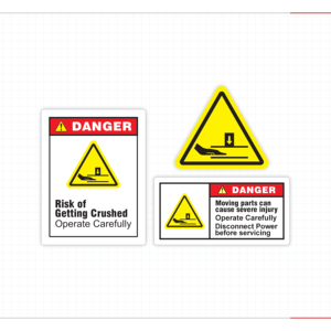 Industrial Equipment Pinch Point Warning Safety Custom Adhesive Stickers 3M High Performance Waterproof Heat Sensitive - Product Image 6