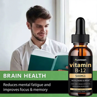 Gouttes liquides végétaliennes de vitamine B12 de qualité alimentaire Ausreson OEM boissons énergisantes suppléments de gain de poids 5000 gouttes liquides de vitamine B12 Mcg