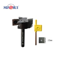 Miaorui 8*40 * 61L *(2 + 2)T Carbure Insert Bois T-Slotting Rabotage Sculpture Fraise Bois Rabot CNC Spoilboard Routeur Bits