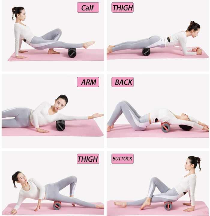 Rullo Pilates In Foam - 60x15 Cm, Per Yoga, Massaggio E Stretching, Riduce Tensione Muscolare - Foto 11