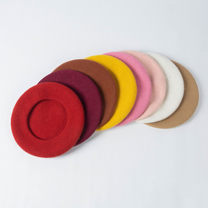 Boina de Lana para Niños, Otoño-Invierno 2025, Estilo Casual, Boina de Fieltro de Lana, Simple, Multicolor, <span class=keywords><strong>Gorro</strong></span> de <span class=keywords><strong>Pintor</strong></span> para Niños - Product Image 3