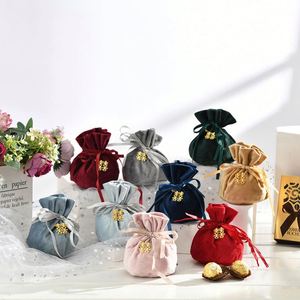 Sac cadeau personnalisé en tissu floqué grande capacité pour bijoux, avec cordon de serrage, souple, 13,5x10cm - Vente chaude - Product Image 2