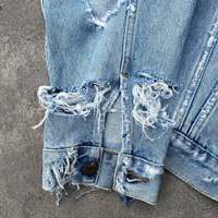 Veste en jean surdimensionnée vintage pour homme, design personnalisé, haute qualité, denim délavé, respirante, écologique, avec poche plaquée