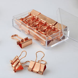 مشبك رابط من مادة الفولاذ 19 مقطع نقود مشابك ورقية ، 12 دفتر يوميات وردي أنيق خاص ذهبي دفتر ملاحظات لطيف - Product Image 2