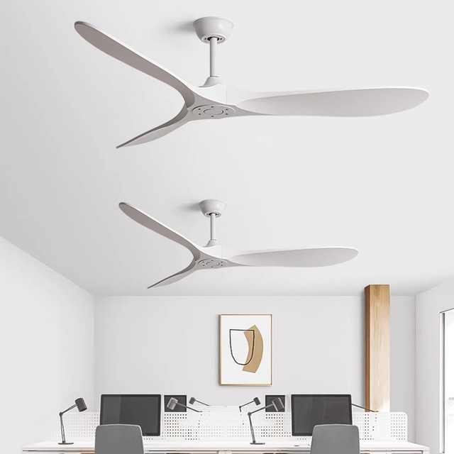 3 Blade Ceiling Fan in White Mount Modern Design for Bedroom Living Room Indoor Home Decor Quiet and Energy - Efficient