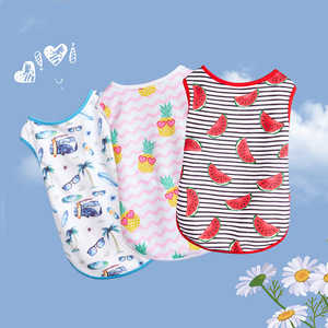 Chaleco sin mangas de acrílico tropical para mascotas - ¡Oferta especial! Estampado de frutas, informal, para perros grandes/pequeños y gatos, estilo playero - Product Image 1