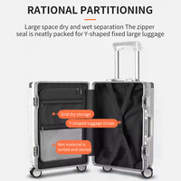Valise à roulettes en polycarbonate pour voyage avec valise porte-gobelet avec bagages sans fermeture à glissière à double roue