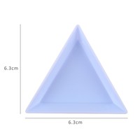 Plateaux de tri pour nail art et pierres dentaires, en plastique noir, rose, bleu, forme triangulaire, avec compartiments pour strass en vrac