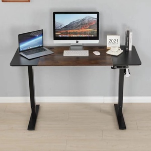 Soporte eléctrico para sentarse, escritorio para juegos, escritorio de pie, mesa de ordenador de oficina, escritorio ajustable, diseño colorblock blanco - Product Image 1