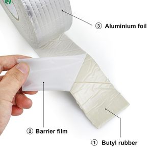 <span class=keywords><strong>Bande</strong></span> de caoutchouc butyle auto-adhésive très collante feuille d'aluminium réparation de fuite de toit étanche EPDM matériau membrane d'étanchéité butyle - Product Image 2