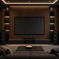 Panneau mural acoustique en bois de noyer WYRAX, lattes en bois, feutre noir, 2400x600x21mm, panneau absorbant le son, décoration murale pour salle de réunion