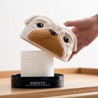 Porte-rouleau en plastique créatif pour la maison, boîte de rangement de mouchoirs de dessin animé mignonne pour table basse de salon, bureau ou dortoir