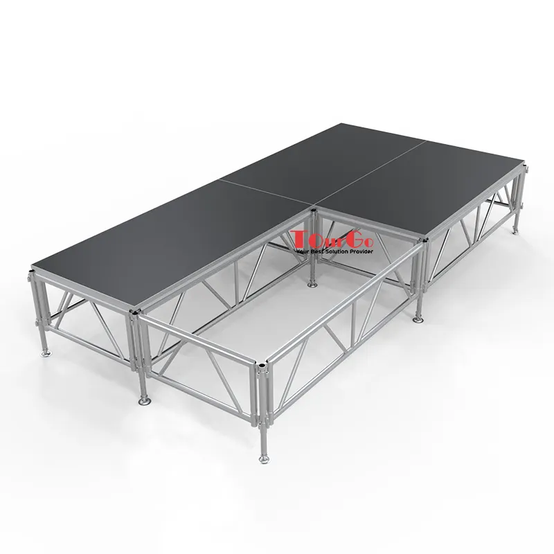 Non- slip Surface Aluminum Adjustable Mobile Stage for Outdoor Events