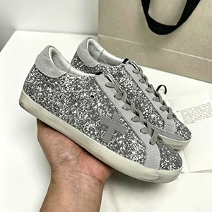 Zapatos de Diseñador con Lentejuelas de Lujo, Zapatillas Modernas con Logotipo Personalizado, Planas, Antideslizantes, con Cordones, para Caminar - Product Image 2