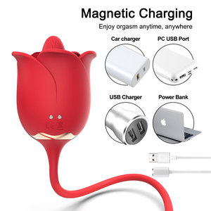 هزاز على شكل وردة مع وظيفة الشفط، محفز قوي للغاية للحلمات والبظر للنساء، الأكثر مبيعًا - Product Image 6