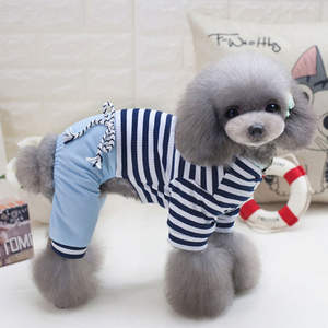 Modern Striped Pattern Four-Legged <span class=keywords><strong>Pants</strong></span> New Teddy Dog Roupas para Pequenos Gatos Grandes Algodão Pet Vestuário para o Outono <span class=keywords><strong>Season</strong></span> Wear - Product Image 4