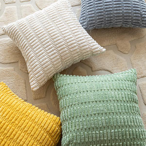 Simple Wheat Ear Corduroy Pillowcase Square Home <b>Cushion</b> <b>Cover</b> Breathable Cotton Polyester Linen Bedroom Living Room Office Use - Product Image 5