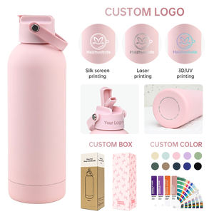 Botella Deportiva de Agua con Aislamiento Térmico de Acero Inoxidable, Personalizada con Logotipo, 500 ml, Tacto Suave, Botella de Vacío para Bebidas Deportivas - Product Image 4