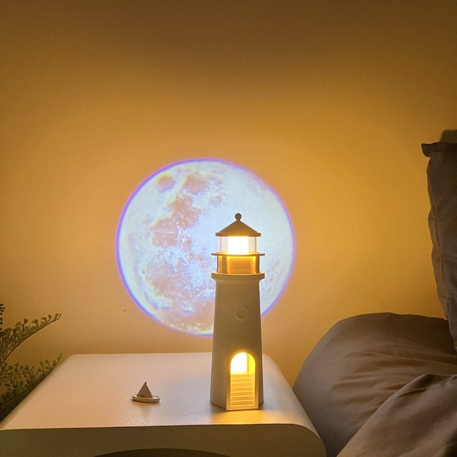Full Moon Projection Lamp Portable Speaker 2400mAh Rechargeable Human Body Sensing Night Light Sleep-aid for V5.1 IPX4