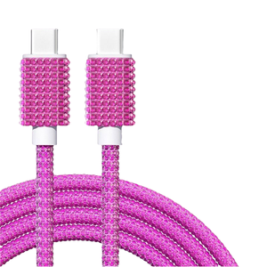 Câble de charge rapide ODM Creative Tube Water Diamond Charger décoratif incrusté de diamants personnalisés, entièrement serti de diamants, Type C, 1,5 m, 1 m, 60 W - Product Image 1