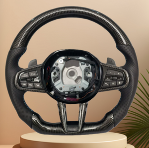 Volante de fibra de carbono Real calentado para <span class=keywords><strong>BMW</strong></span> M3 G80 M4 G82 M5 F90 <span class=keywords><strong>M8</strong></span> X3M X4M X5M X6M F97 F95 F96 G20 G30 G22 G01 G02 G05 G06 - Product Image 6
