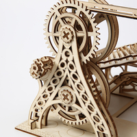 Rompecabezas 3D de madera al por mayor, modelo de pista de canicas, rompecabezas 3D de madera DIY para adultos, kit de ensamblaje de pista de bolas mecánica