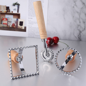 Ensemble d'outils de cuisson pour <span class=keywords><strong>ravioli</strong></span>, moule à biscuits, <span class=keywords><strong>emporte</strong></span>-pièces avec manche en bois et métal - Product Image 2