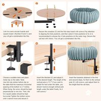 Lit pour chat avec cadre en métal de 50lb rotatif à 360 ° pour bureau à domicile, hamac pour table
