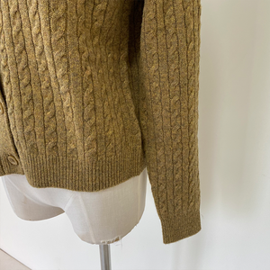 モンゴルファッションブラウン色女性用カーディガン分厚いケーブル<span class=keywords><strong>Merino</strong></span>ウールニットセーター - Product Image 5