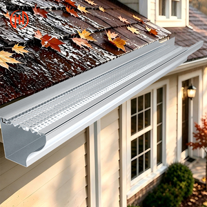 <span class=keywords><strong>Grille</strong></span> de protection de gouttière en alliage d'aluminium moderne avec filtre anti-feuilles, anti-corrosion et écran en maille métallique durable - Product Image 1