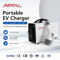 Chargeur rapide DC pour véhicules électriques Amppal CCS1/CHAdeMO/CCS2/GB/T, station de charge portable pour voitures électriques, idéale pour les voyages sur route et l'utilisation en extérieur