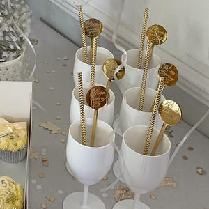 Venta caliente personalizado su logotipo Bar copa de vino bebida acrílico agitador para decoración del banquete de boda - Product Image 3