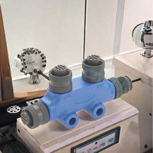 <strong>Premier</strong> Cable PCM-0465 Dual M12 NMEA 2000 Backbone Tee Adapter PVC Housing IP68 Rated Gold-plated Copper <strong>Contacts</strong> 2-Way Marine - Product Image 3