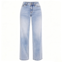 Jeans extensibles déchirés pour femmes, pantalon en denim ample à jambes larges, tenues du bureau au dîner et en soirée