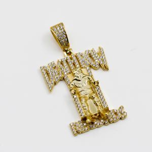 Collar con Colgante de Plata 925 de Moda YIWEN, Collar con Letras <span class=keywords><strong>del</strong></span> <span class=keywords><strong>Rey</strong></span> de Punto de Congelación, Colgante Chapado en Oro al por Mayor - Product Image 3