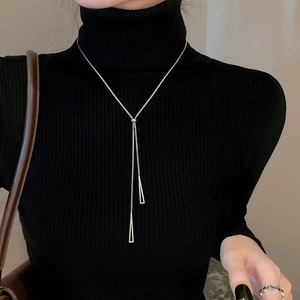 Collar de cadena larga de acero inoxidable chapado en oro de 18 quilates al por mayor, nuevo, ajustable, con forma de <span class=keywords><strong>Y</strong></span>, joyería para fiesta - Product Image 2
