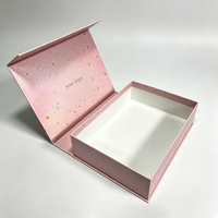 Scatola di Imballaggio di Lusso a Forma di Libro con Chiusura Magnetica in Velluto, Cartone Rigido Rosa Personalizzabile con Logo, Basso MOQ