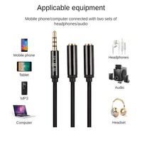 Cable de Audio Auxiliar de Alta Calidad de 3.5mm, Cable de Audio 1/2, 1 Macho a 2 Hembras, Distribuidor de Auriculares Doble 1 a 2