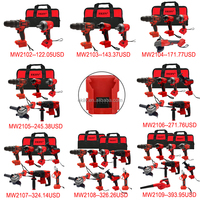 Kit combiné professionnel perceuse sans fil et clé à chocs OEM personnalisable, ensemble d'outils multifonctions avec batterie 20V/21V/18V