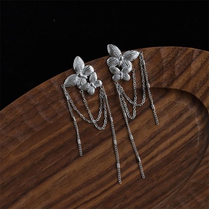 Vintage Hypoallergenic Women's Zircon Stud Earrings Waterproof 18k Gold Plated Stainless Steel <b>Butterfly</b> - Product Image 2