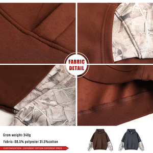 Sweat à capuche oversize vintage camouflage deux pièces avec impression numérique, style streetwear hiver, doublé et zippé, décontracté - Product Image 6
