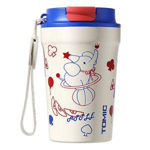 Taza de Café Portátil Temeco de 340 ml, Taza Aislada de Acero Inoxidable 316 con Tapa, Personalizable con Dibujos Animados - Product Image 5