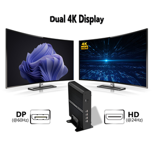 Mini <span class=keywords><strong>PC</strong></span> comercial de EE. UU., <span class=keywords><strong>CPU</strong></span> Core i7 10th, RAM <span class=keywords><strong>DDR4</strong></span> + SSD NVMe, pantalla dual 4K HD/DP, sin ventilador, carcasa de metal completa - Product Image 2