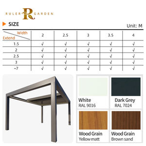 Pergola extérieure pour hôtel, restaurant, bar, maison, jardin, <span class=keywords><strong>cuisine</strong></span>, patio, gazebo, pavillon, auvent pare-soleil, pergola à lames orientables rétractables - Product Image 4