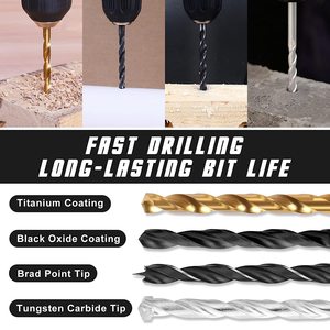Juego de Brocas Combinadas de Titanio, Brocas para Madera, Destornillador, Llave de Tubo, Kit de Herramientas Eléctricas, Taladro Multiusos Completo - Product Image 1