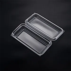 Custom Capacity Rectangle Clear Plastic Disposable Food Container 1500ml Food Packaging Boxes For Hotdog