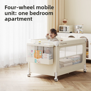 Lit bébé pliable portable de qualité supérieure, lit multifonctionnel connectable au grand lit pour nouveau-né de 0 à 36 mois avec un design moderne - Product Image 6